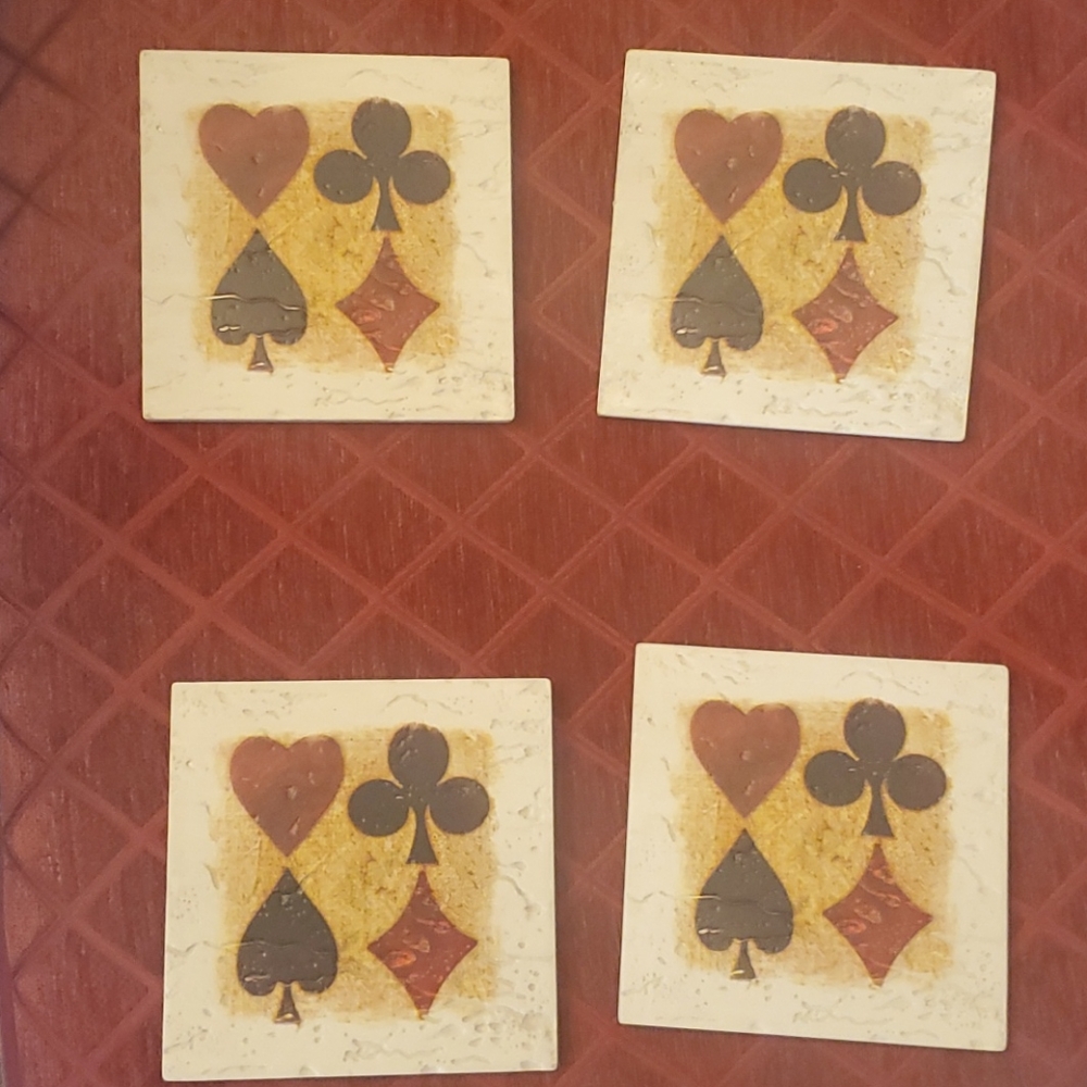 Card themed absorbent ceramic coasters - Picture 2 of 4